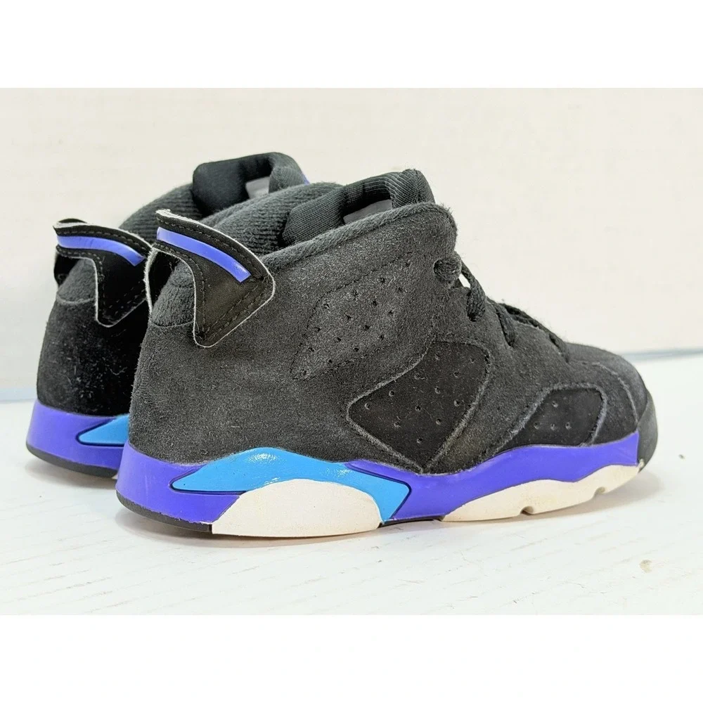 Nike Jordan 6 Retro Aqua TD Size 8C Black Purple Sneaker Shoe Toddler DV3606-004
